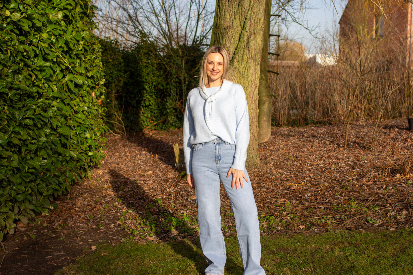 Sky Knit Scarf – Blue