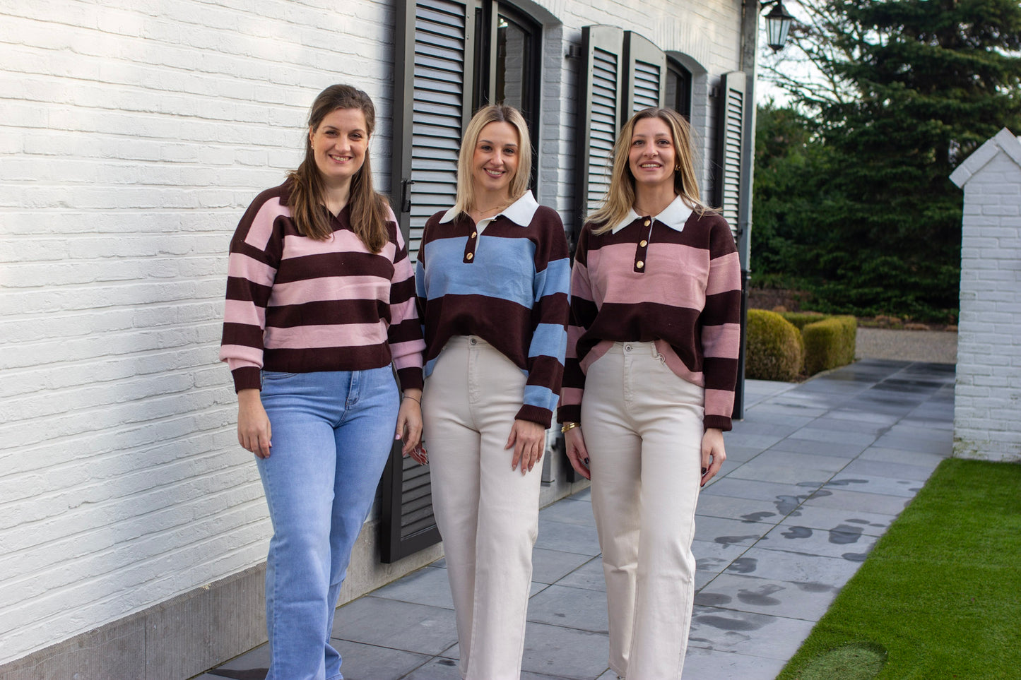 Happy Stripes Polo – Pink